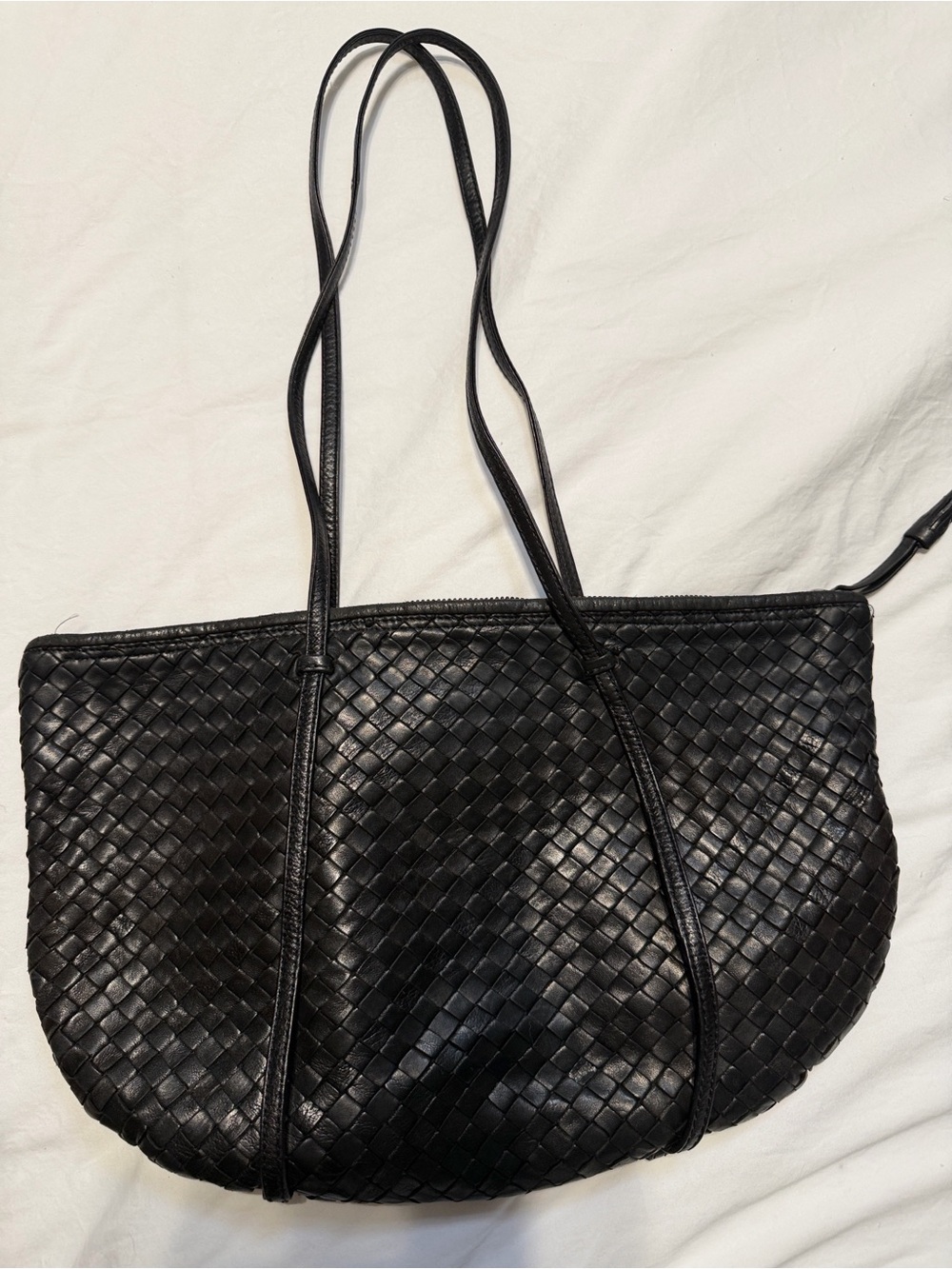 Bottega Veneta Black Intrecciato Leather Shoulder Bag